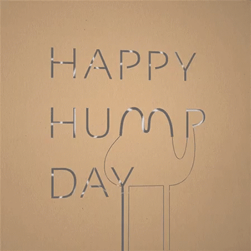 Happy Hump Day Camel Metal Text GIF