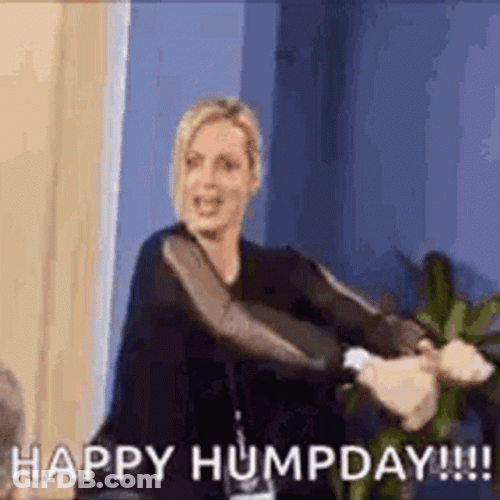 Happy Hump Day Girl Pushing Dance GIF