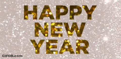 Happy In Gold Letters GIF