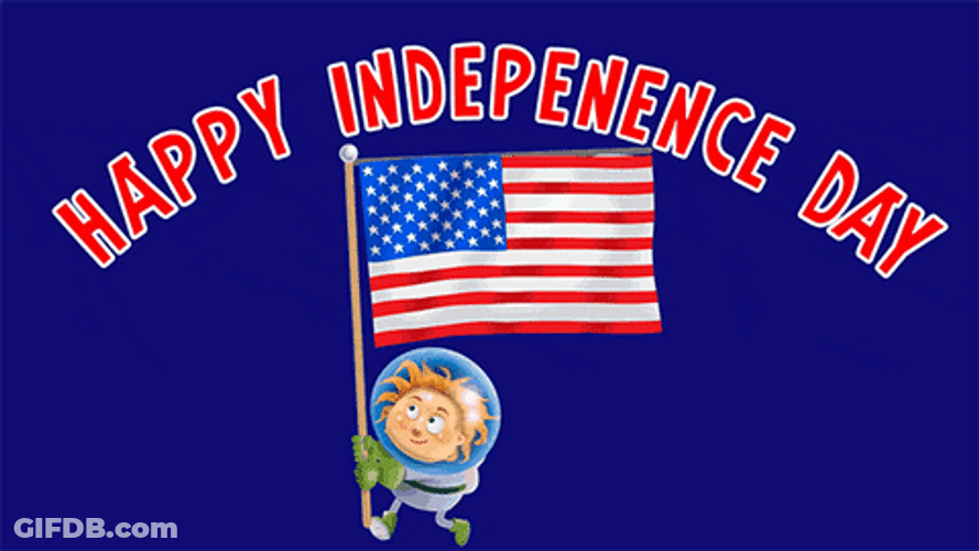 Happy Independence Day Astronaut GIF