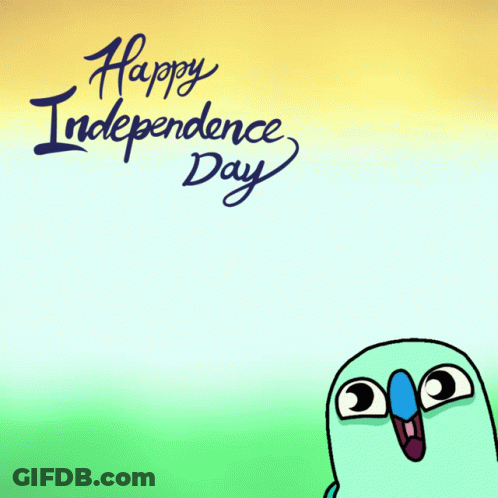 Happy Independence Day Blue Bird GIF