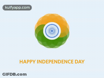 Happy Independence Day Card With Indian Flag GIF