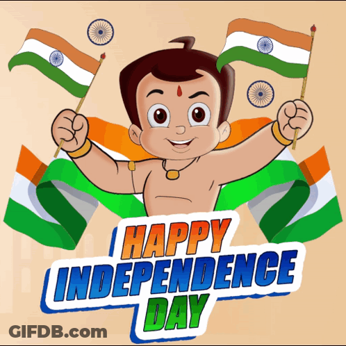Happy Independence Day Cartoon Character GIF