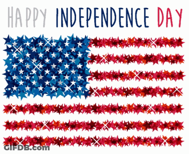 Happy Independence Day Dazzling Flag GIF
