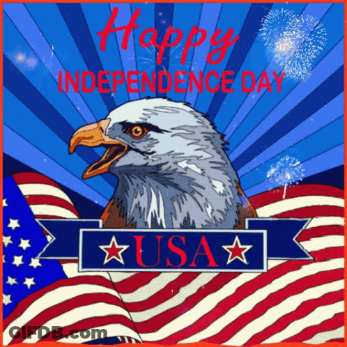 Happy Independence Day Eagle American Flag GIF