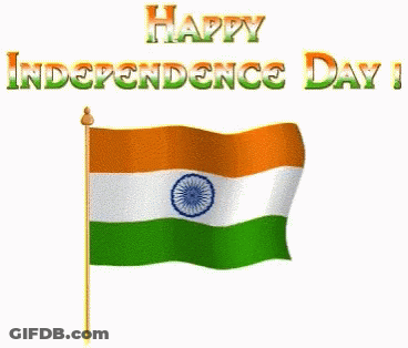 Happy Independence Day Greeting With Flag GIF