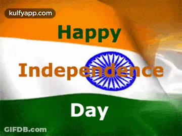 Happy Independence Day Greeting With Waving Flag GIF