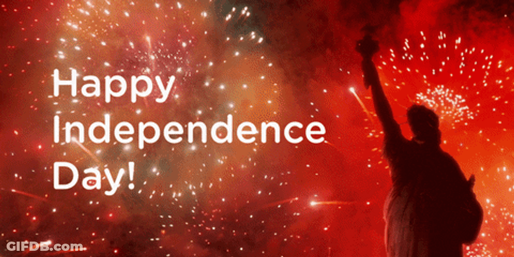 Happy Independence Day With Fireworks GIF