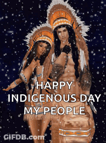 Happy Indigenous Day Native American Couple GIF