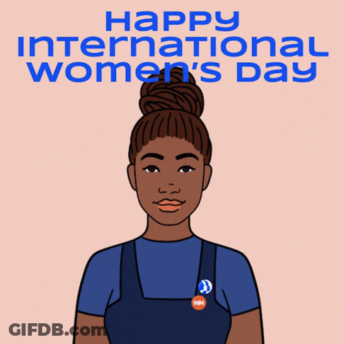 Happy International Women's Day Cartoon Woman GIF