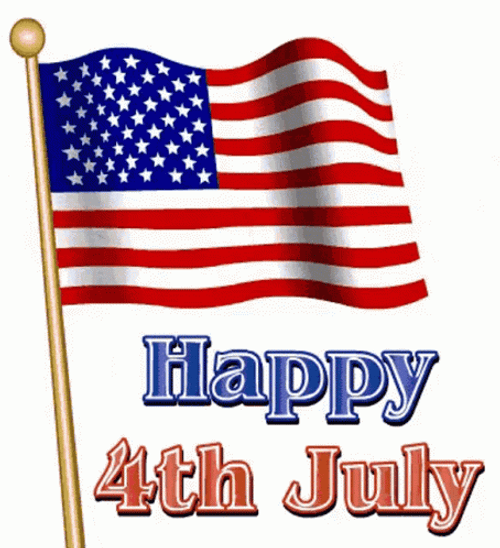 Happy July American Flag GIF