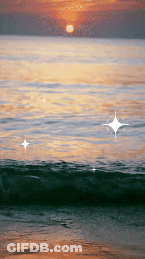 Happy July Beach Sunset GIF