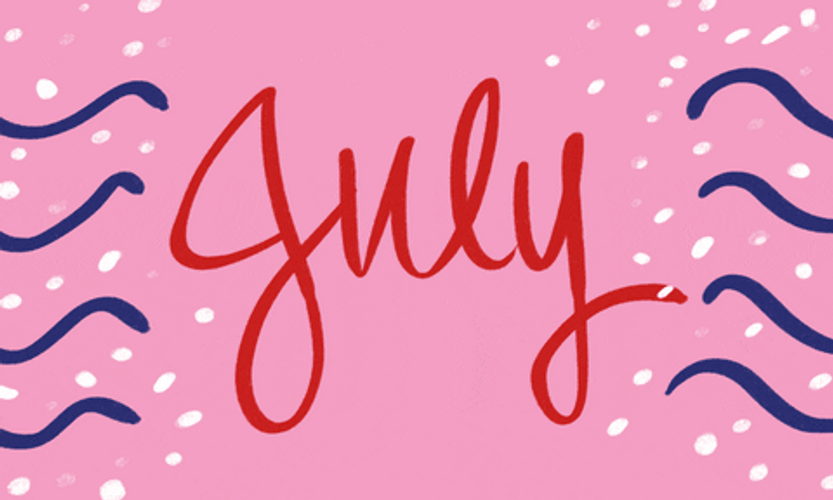 Happy July Letters Moving GIF