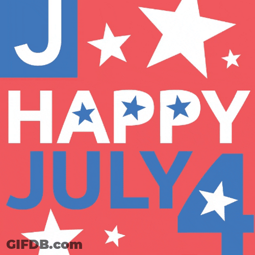 Happy July Scattered Stars GIF