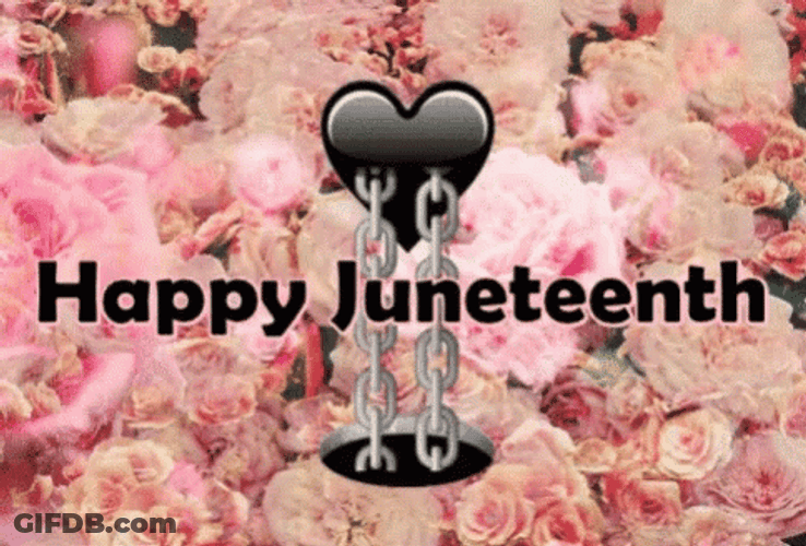 Happy Juneteenth Flower Background GIF