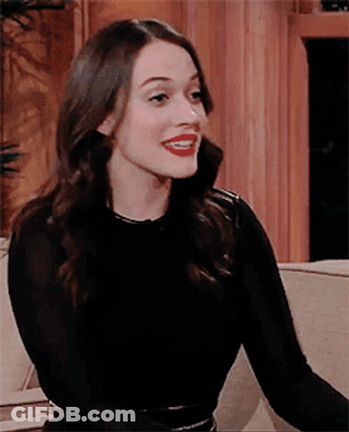Happy Kat Dennings Talking Like This GIF