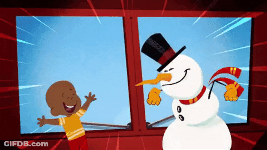 Happy Kid And Frosty The Snowman GIF