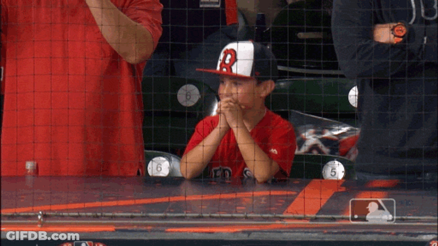 Happy Kid Cheering For Red Sox Player GIF