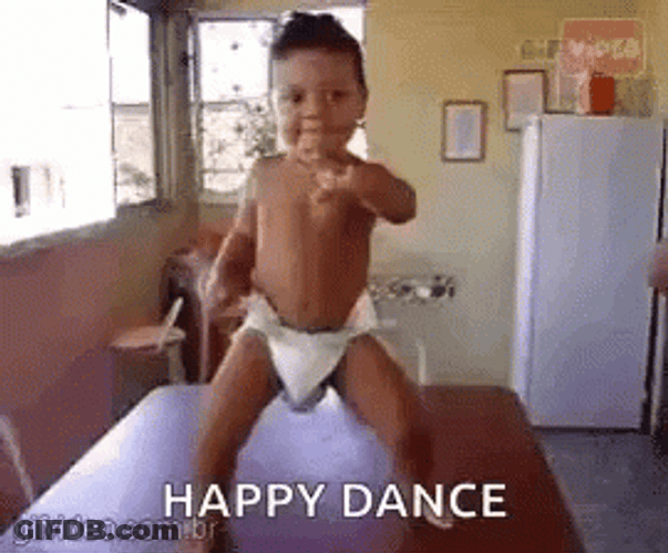 Happy Kid In Diaper Dancing GIF