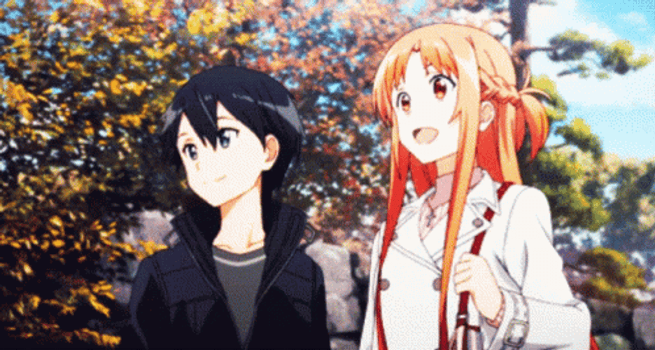 Happy Kirito And Asuna GIF