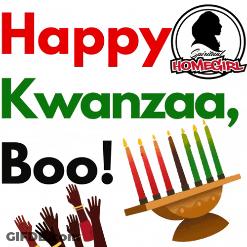 Happy Kwanzaa Boo Flashing Artwork GIF