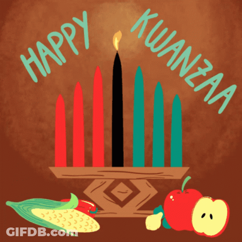 Happy Kwanzaa Candle Lights Digital Design GIF