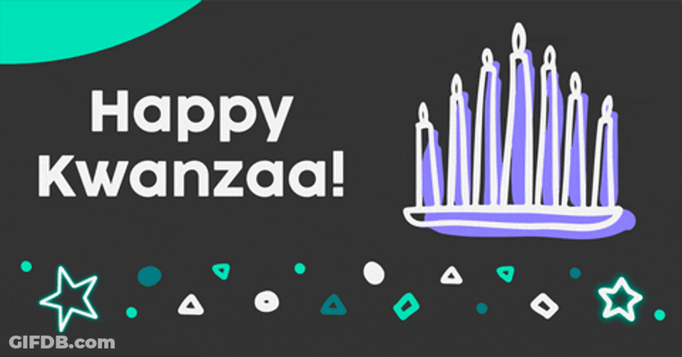 Happy Kwanzaa Candle Sticks Stars GIF