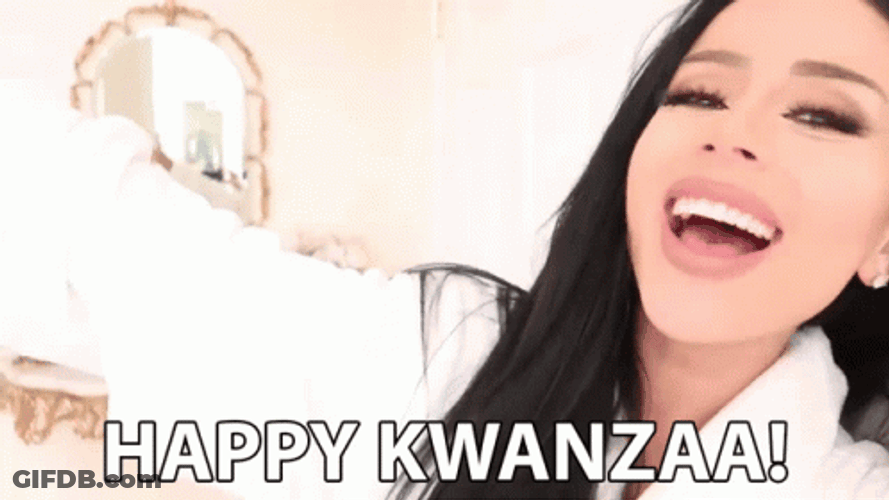 Happy Kwanzaa Cheerful Beautiful Lady GIF