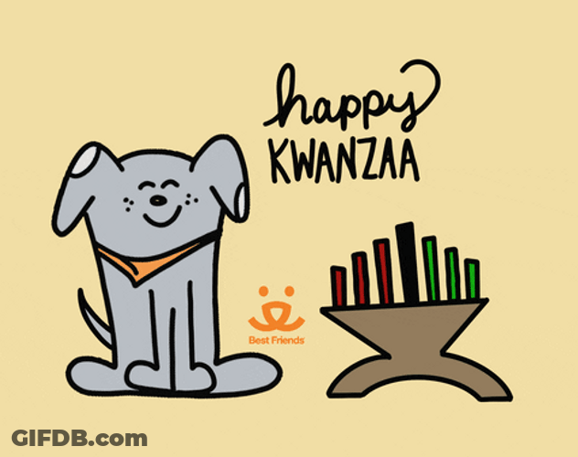 Happy Kwanzaa Cute Cartoon Dog GIF