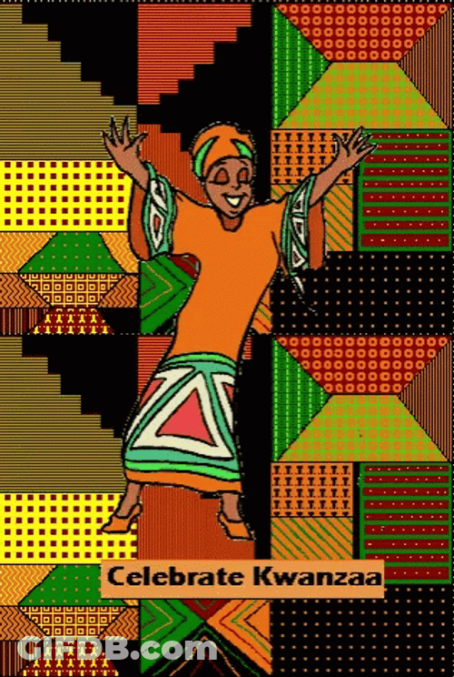 Happy Kwanzaa Dancing African Lady GIF