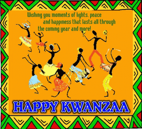 Happy Kwanzaa Dancing People GIF