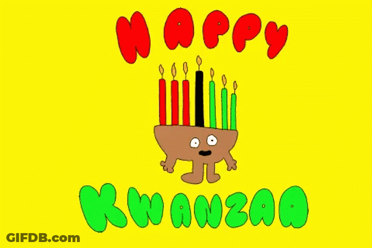Happy Kwanzaa Jumping Candles GIF