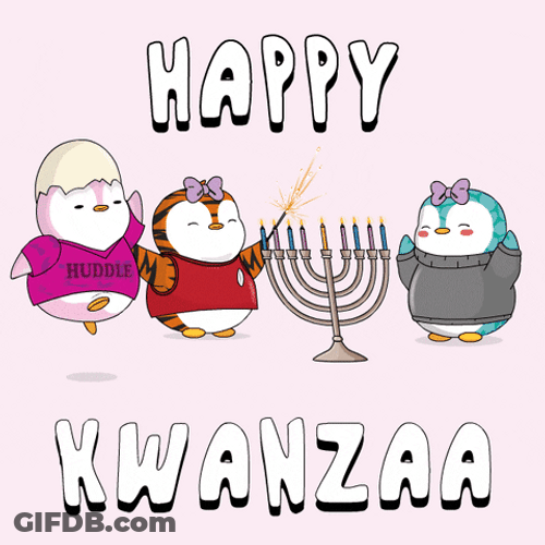 Happy Kwanzaa Pudgy Penguins Candles GIF