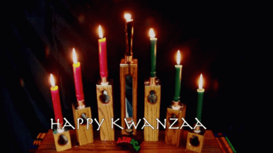 Happy Kwanzaa Seven Candles GIF