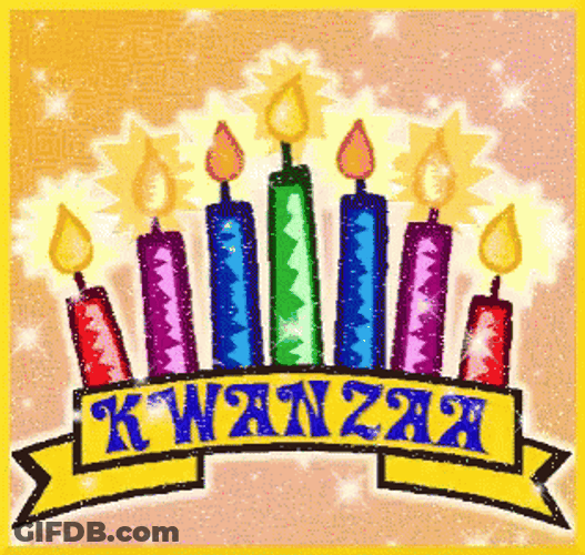 Happy Kwanzaa Sparkling Candles GIF