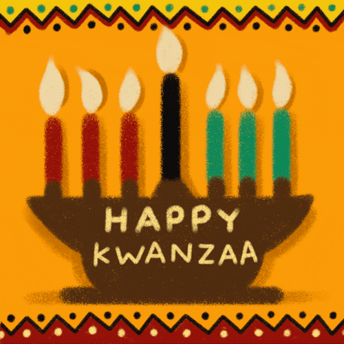 Happy Kwanzaa With Animated Candles GIF