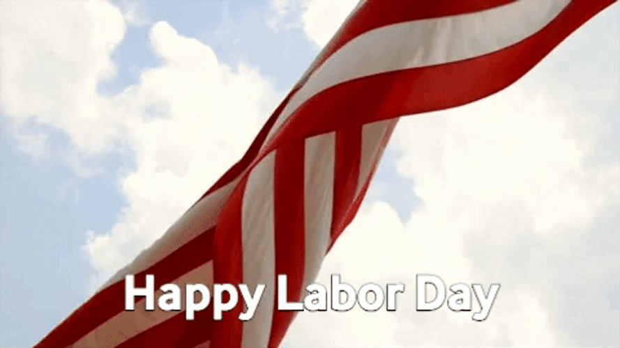 Happy Labor Day America Flag GIF