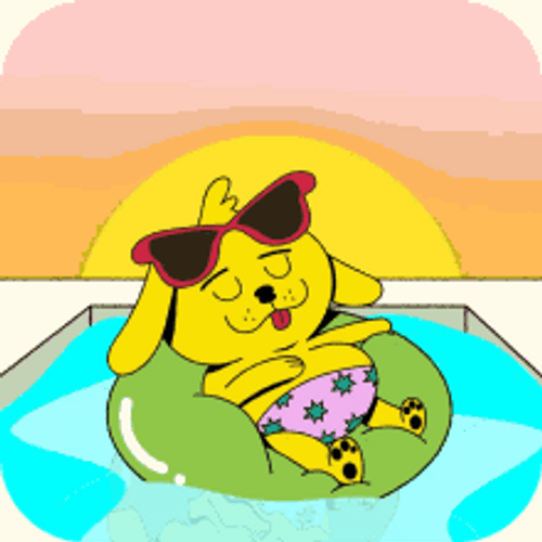 Happy Labor Day Chilling Floating GIF