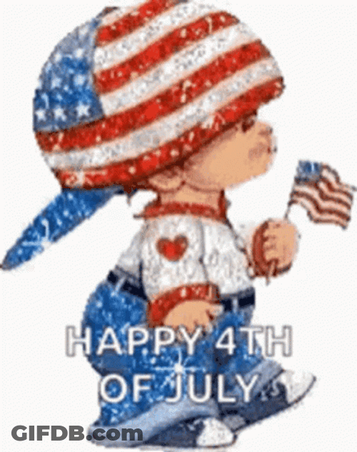 Happy Labor Day Sparkling American Boy GIF
