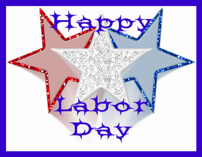 Happy Labor Day Sparkling Stars GIF