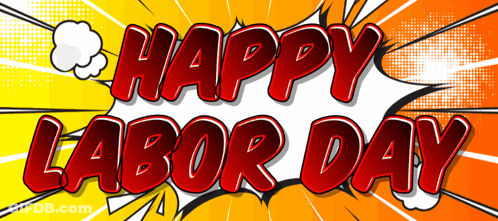 Happy Labor Day Speech Bubble GIF