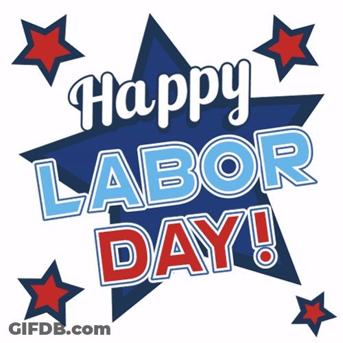 Happy Labor Day Weekend Blue Star GIF