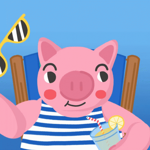 Happy Labor Day Weekend Cute Pig GIF