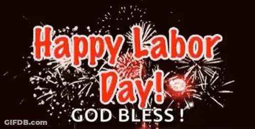 Happy Labor Day With Fireworks GIF