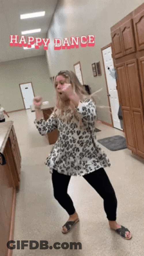 Happy Lady Pumped Up Dancing GIF