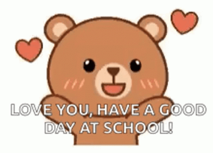 Happy Last Day Of School Bear Kisses GIF