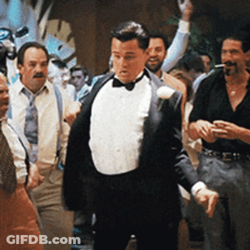 Happy Leonardo DiCaprio Funny Dancing GIF