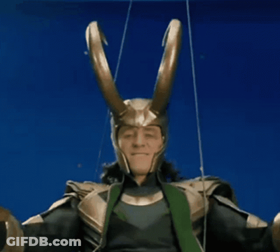 Happy Loki Double Thumbs Up While Hanging GIF