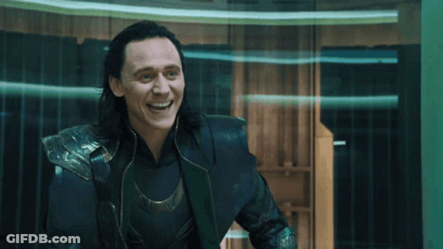 Happy Loki Leaning Laugh GIF