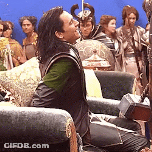 Happy Loki Sitting Down GIF
